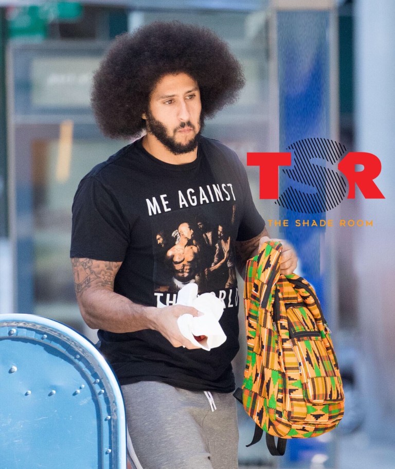 Colin Kaepernick Sends A Message With 'Me Against The World' Tupac Tee