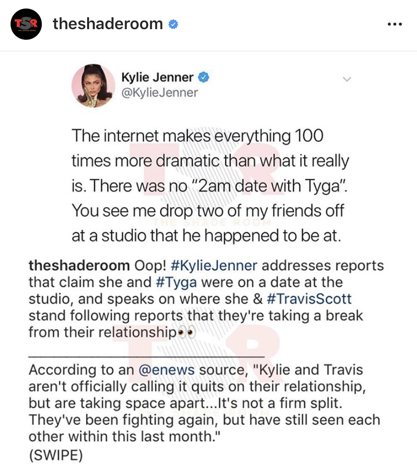 Kylie Addresses Travis and Tyga Rumors