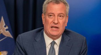NYC Mayor Bill De Blasio Holds Press Conference Announcing Partnership With Shake Shack To Offer Free Food To Vaccinated Residents