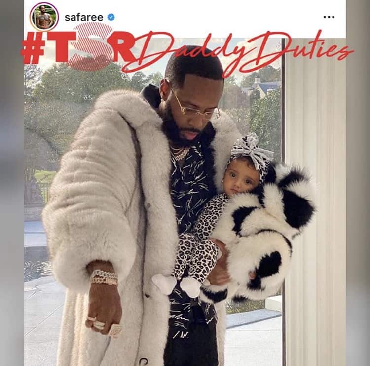 Safaree And His Baby Girl Safire Posted Up In Matching Furs On Social Media