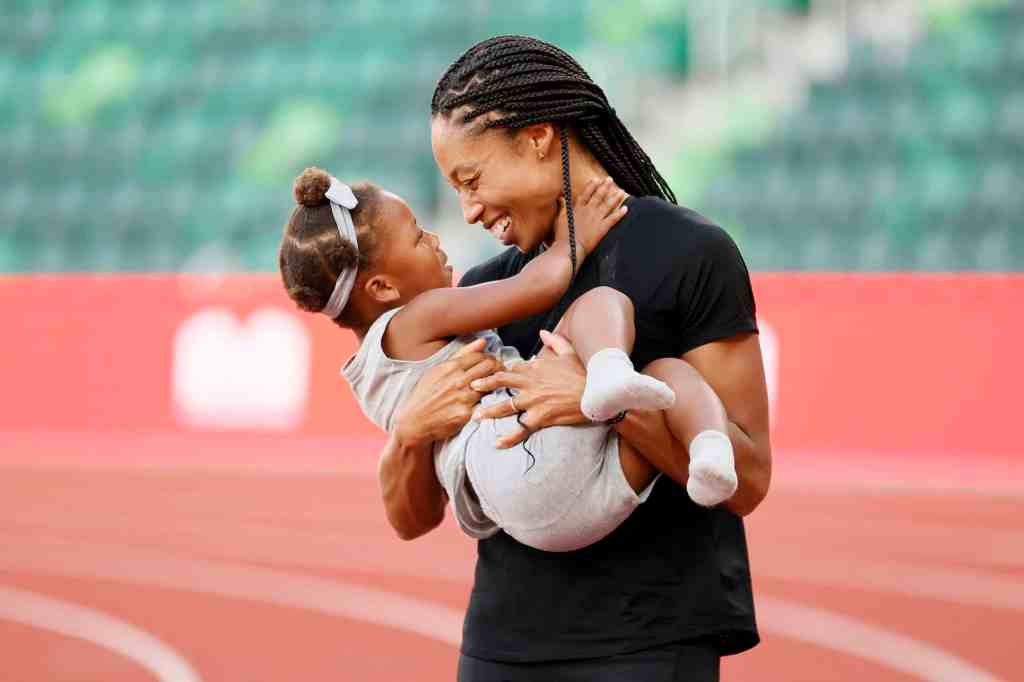 Olympic Sprinter Allyson Felix will be paying for childcare for mothers participating in the Tokyo Olympics. She's returning to track after taking time off for her child.