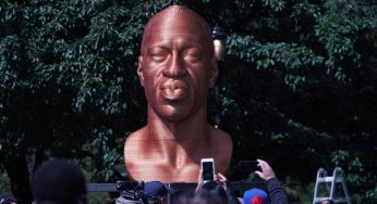 Police Search For Male Suspect Who Vandalized George Floyd Statue In NYC