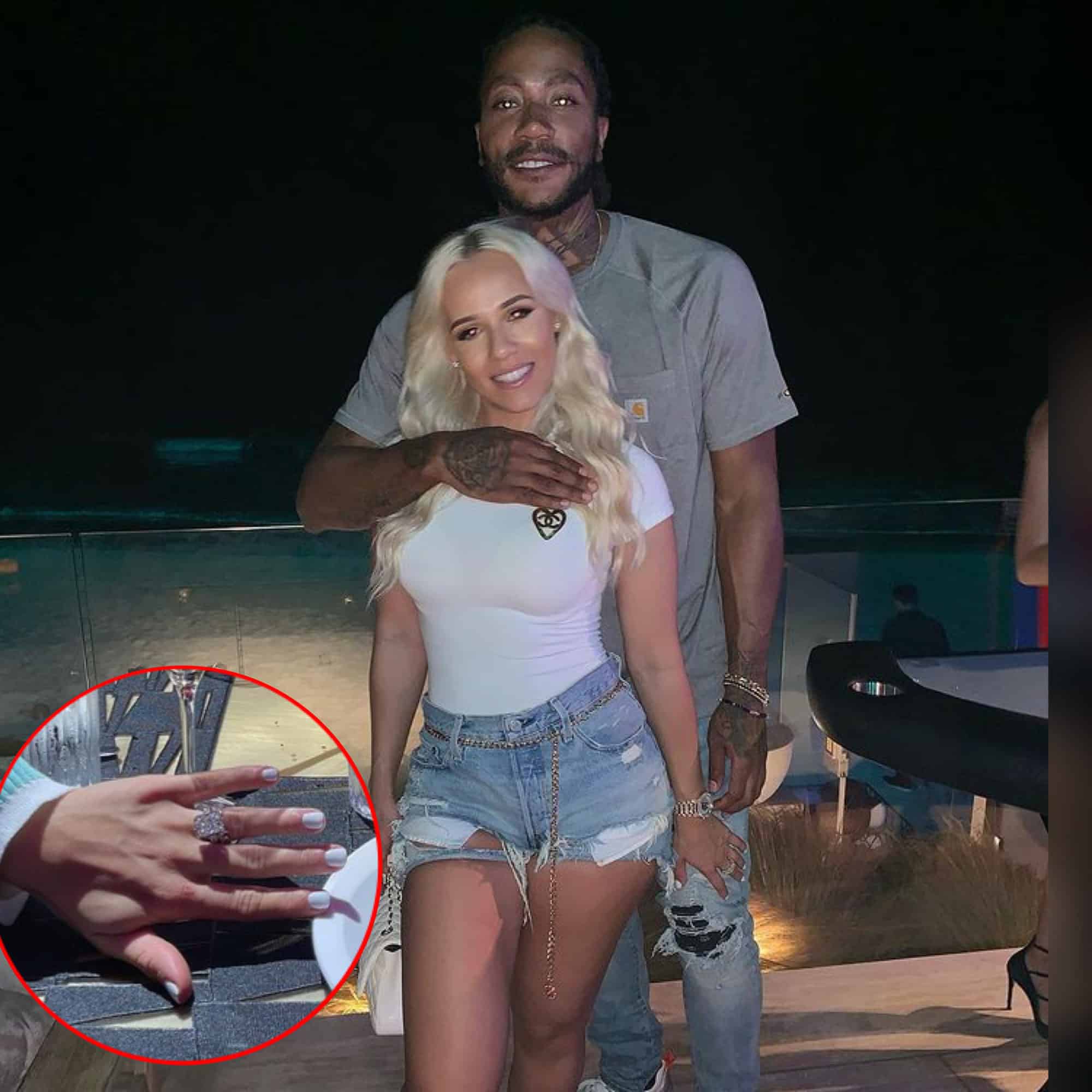 Derrick Rose proposed to his longtime girlfriend Alaina Anderson Tuesday night inside of Madison Square Garden.