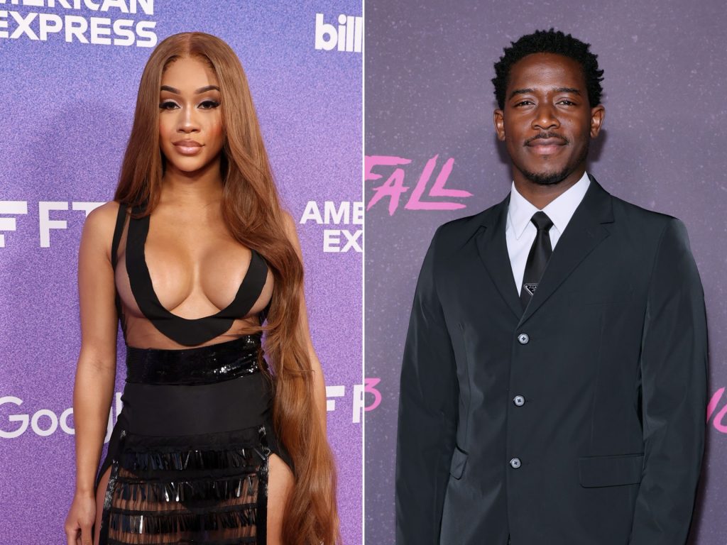 Damson Idris says he and Saweetie are only friends after previous video of Saweetie paying the piano for him sparked dating rumors.