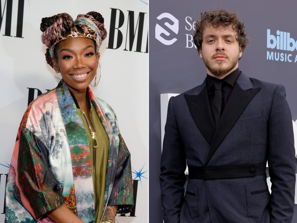 Brandy raps over the beat for Jack Harlow's single 'First Class' after the rapper admits to not knowing she is Ray J's sister.