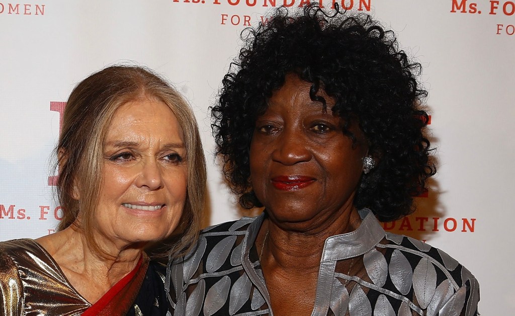 Dorothy Pitman Hughes (R) with Gloria Steinem (L)