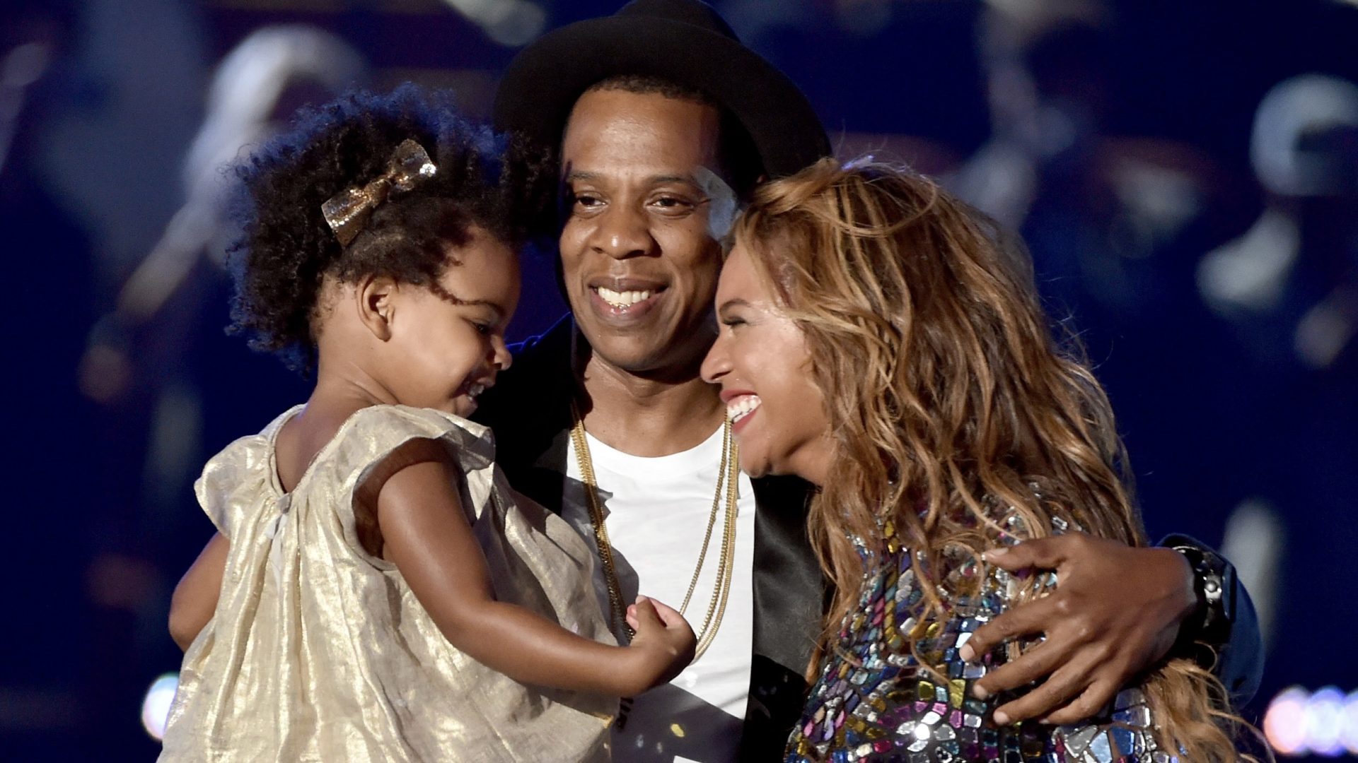 Blue Ivy, Jay-Z, and Beyoncé