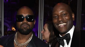 BEVERLY HILLS, CALIFORNIA - FEBRUARY 09: (L-R) Kim Kardashian West, Kanye West, and Tyrese Gibson attend the 2020 Vanity Fair Oscar Party hosted by Radhika Jones at Wallis Annenberg Center for the Performing Arts on February 09, 2020 in Beverly Hills, California.
