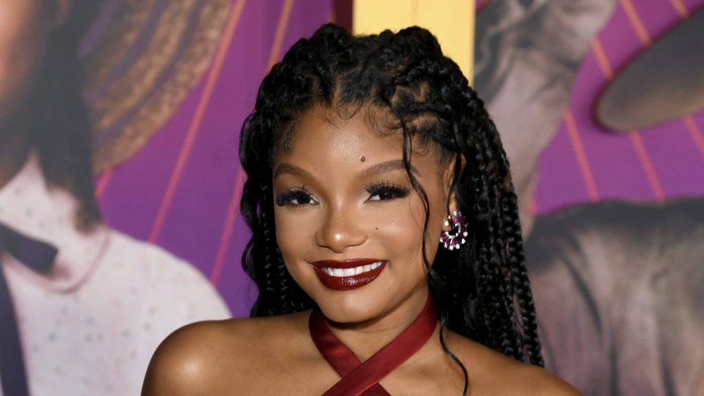 Halle Bailey attends the World Premiere of Warner Bros.' 