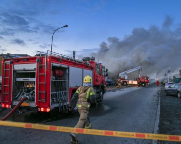 Auto repair shop on fire in suburb of Reykjavik, Iceland