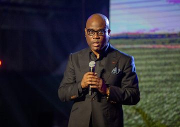 LAGOS, NIGERIA - SEPTEMBER 18: Herbert Onyewumbu Wigwe speaks onstage at Global Citizen Live, Lagos on September 18, 2021 in Lagos, Nigeria.