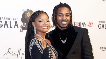 SANTA MONICA, CALIFORNIA - OCTOBER 22: Halle Bailey and DDG attend the 5th annual Wearable Art Gala honoring Angela Bassett and Mark Bradford at Barker Hangar on October 22, 2022 in Santa Monica, California.
