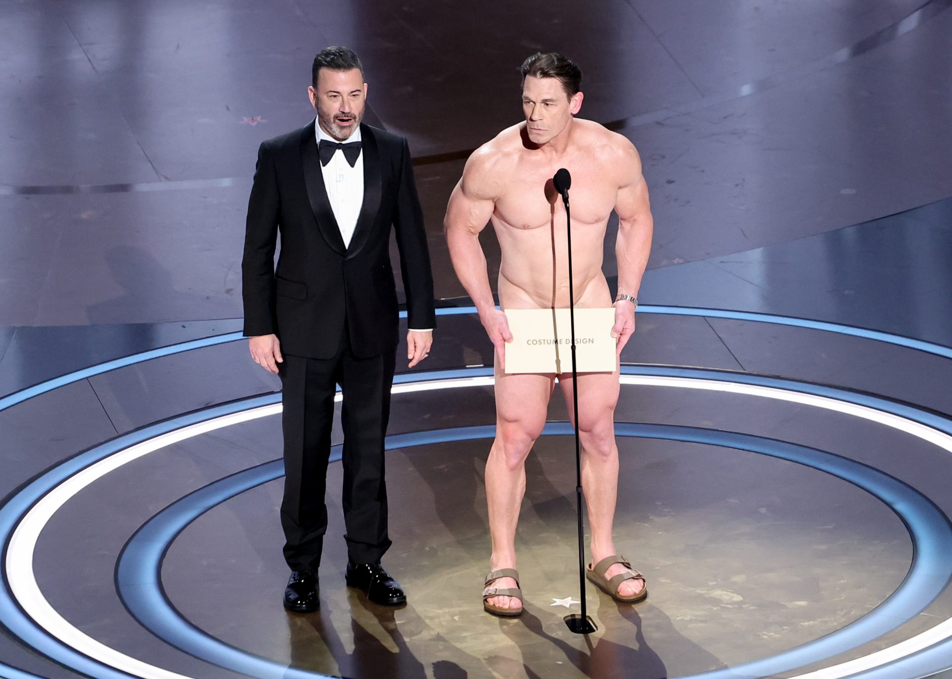 Jimmy Kimmel and John Cena at the 96th Annual Oscars held at Dolby Theatre on March 10, 2024 in Los Angeles, California.