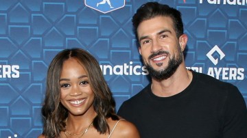 LOS ANGELES, CALIFORNIA - JULY 18: (L-R) Rachel Lindsay and Bryan Abasolo attend the “Players Party” co-hosted by Michael Rubin, MLBPA and Fanatics at City Market Social House on July 18, 2022 in Los Angeles, California.