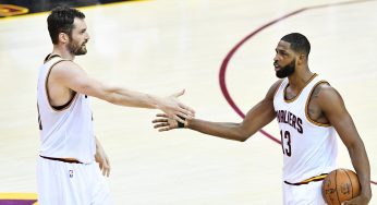 Prayers Up! Tristan Thompson Comforts Kevin Love In An Emotional Courtside Moment After His Father’s Death (VIDEO)