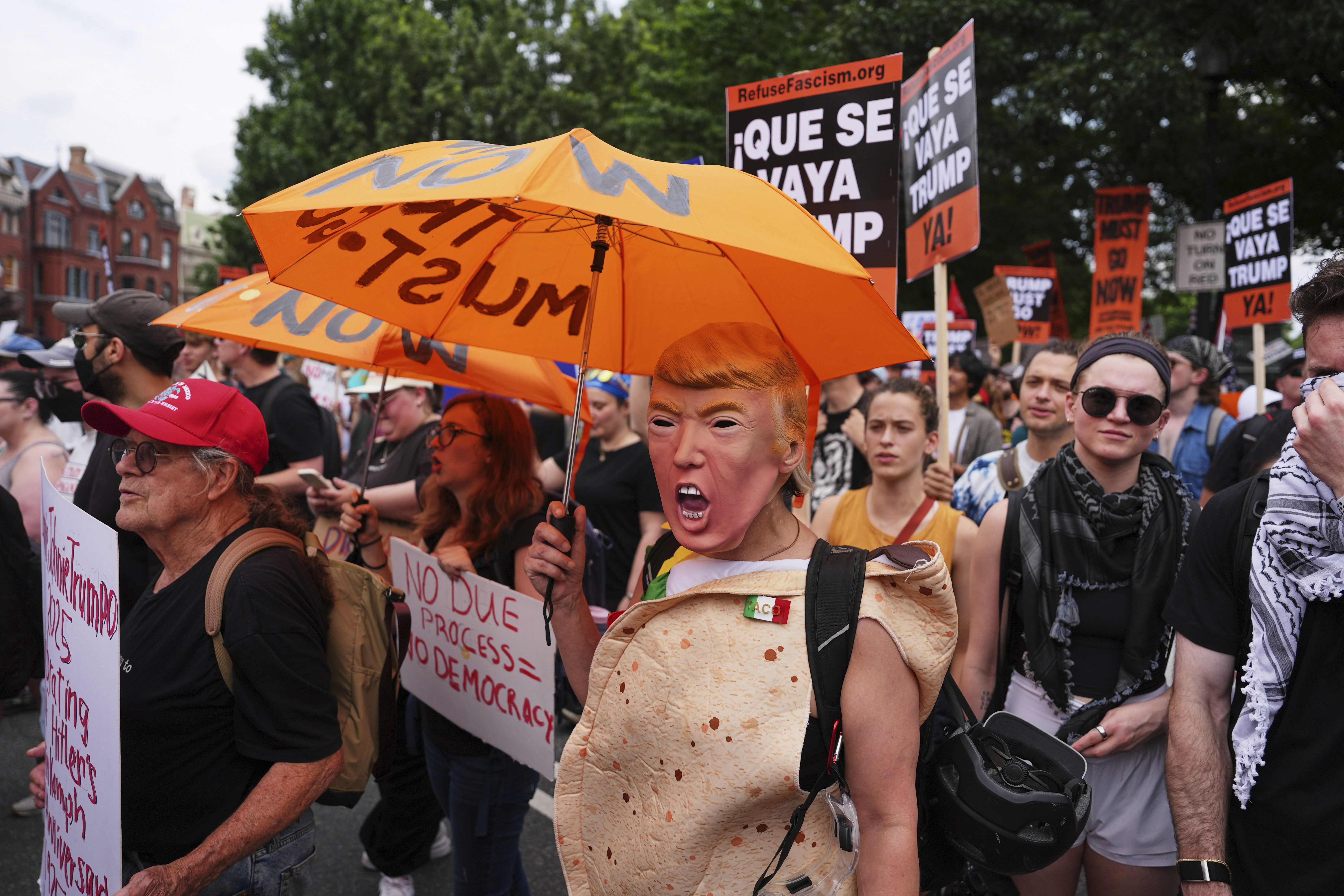 Donald Trump Military Parade Nationwide No Kings Protests Display 45 Million