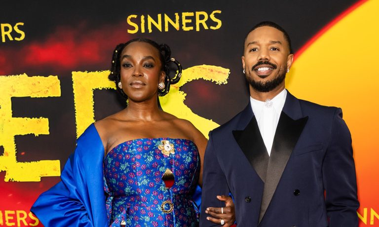 Michael B Jordan Wunmi Mosaku Kisses Pregnancy Baby Bump Video Smoke Annie Sinners