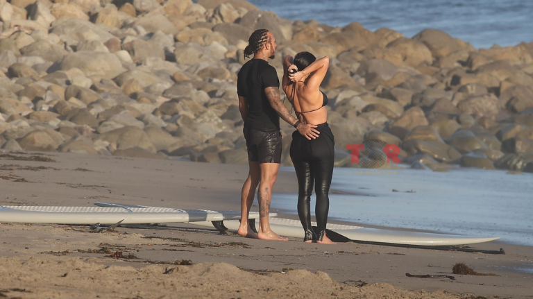Oh, That's Bae? Kim Kardashian & Lewis Hamilton Spotted Kissing & Cozying Up&nbsp;During Beachside Date (EXCLUSIVE PHOTOS)