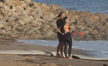 Oh, That's Bae? Kim Kardashian & Lewis Hamilton Spotted Kissing & Cozying Up During Beachside Date (EXCLUSIVE PHOTOS)