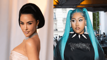 Kim Kardashian dresses up daughter North West blue hair emo fashion video